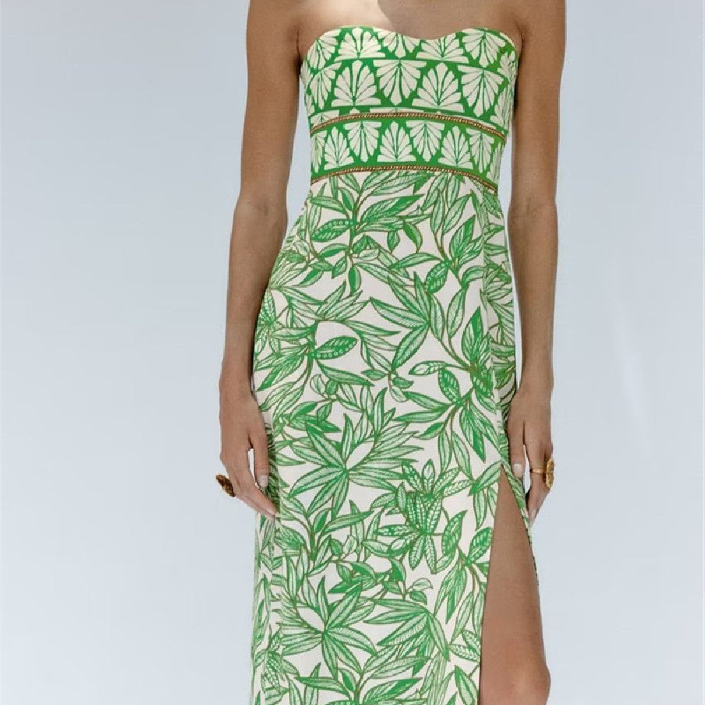 Floral Dress with High Slit