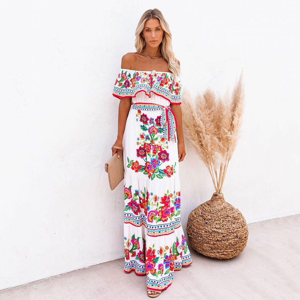 White Tiered Ruffle Maxi Dress