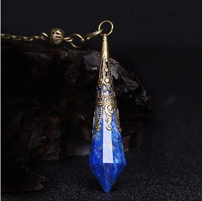 Pendulum Divination Pendant with Natural Crystal Necklace