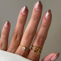 Glossy Almond Press-On Nails - 30 Pcs