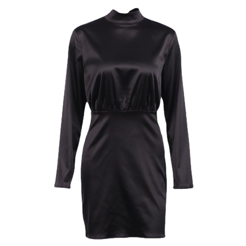 French Bow-Back Satin Dress