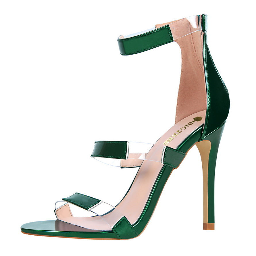 Tri-Strap Stiletto Sandals