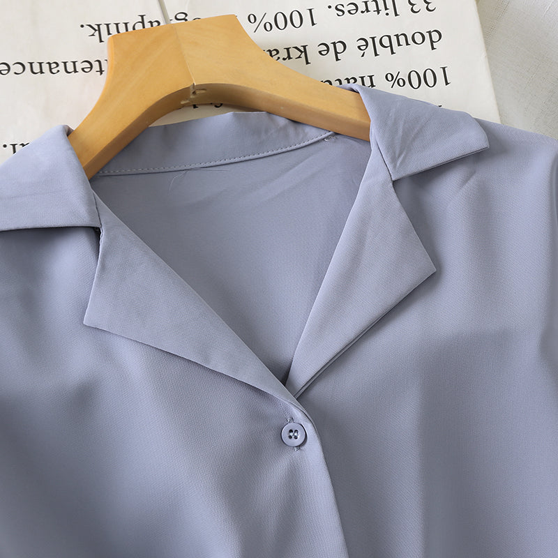 Chic Loose-Fit Chiffon Long Sleeve Shirt