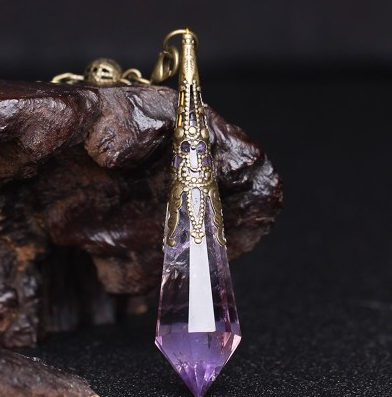 Pendulum Divination Pendant with Natural Crystal Necklace