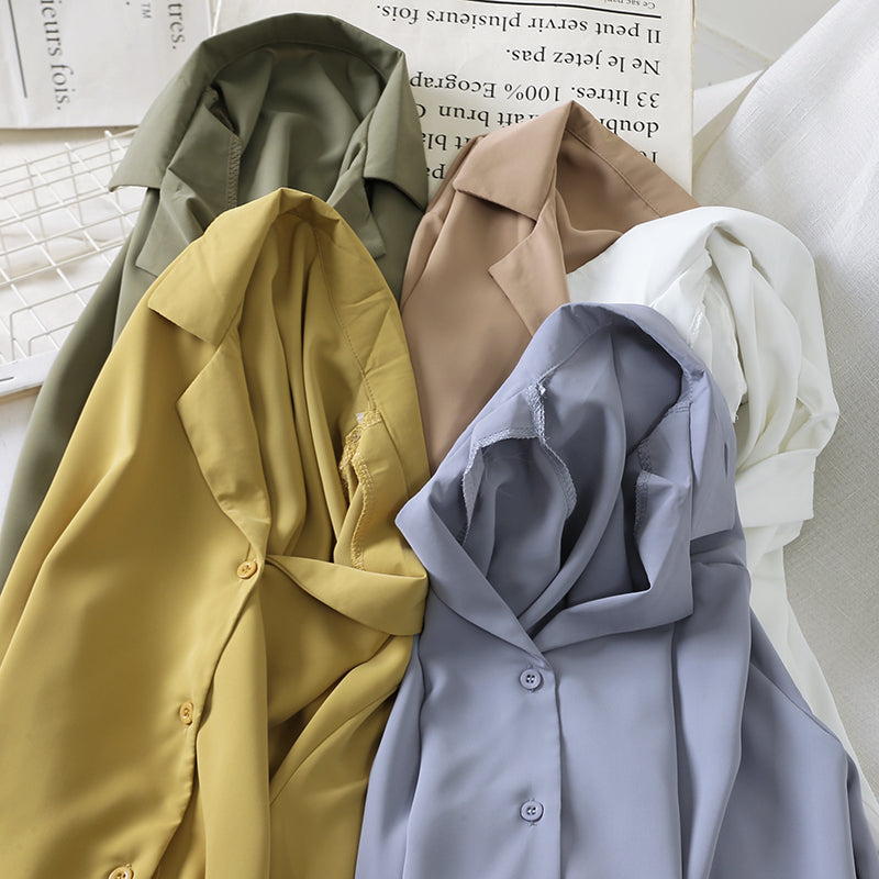 Chic Loose-Fit Chiffon Long Sleeve Shirt