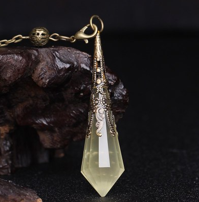 Pendulum Divination Pendant with Natural Crystal Necklace