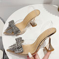Crystal Sequin Bow PVC Stiletto Sandals