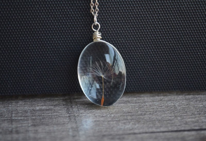 Bohemian Vintage Crystal Necklace with Dandelion Seeds