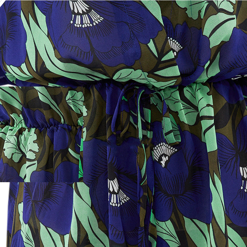 Plus Size V-Neck Floral Chiffon Romper