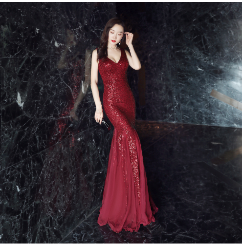 Sequin Mermaid Evening Gown