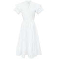 White Broderie Anglaise Ruffle-Trim High-Waist Mini Dress
