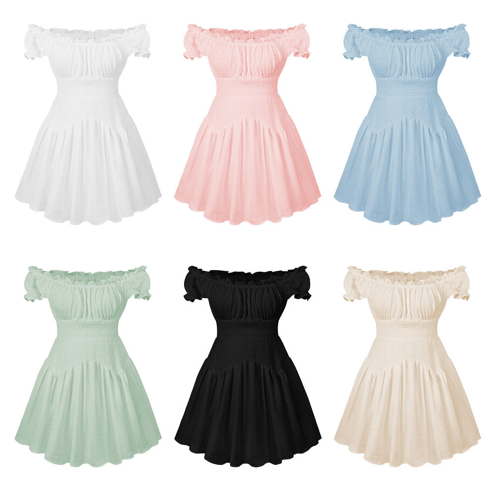 Off-Shoulder Smocked Mini Dress