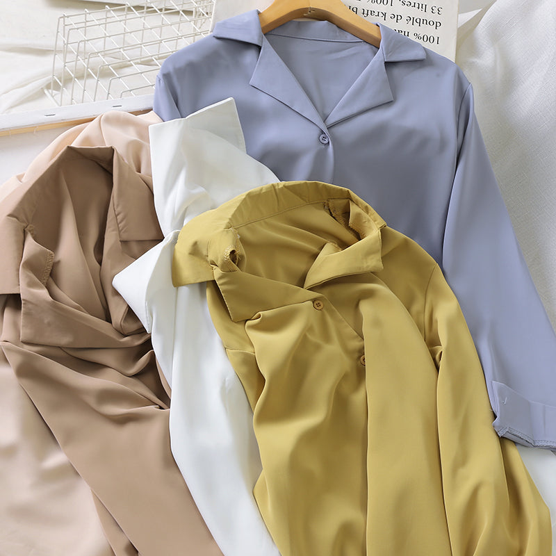Chic Loose-Fit Chiffon Long Sleeve Shirt