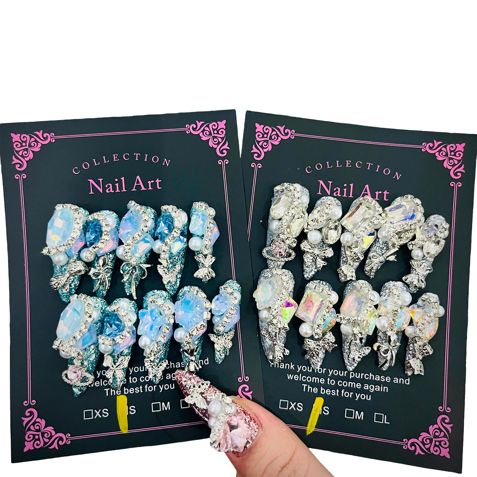 Iridescent Jewel Handmade Press-On Nails — 2-Pack