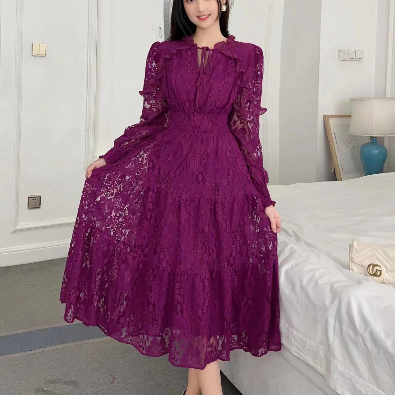 Lace Long Sleeved Dress