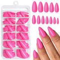 Hot Pink Almond Press-On Nails — 240pc Bulk Set