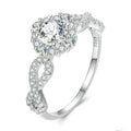 Glamorous Platinum Zircon Ring