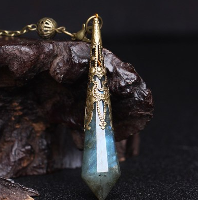 Pendulum Divination Pendant with Natural Crystal Necklace