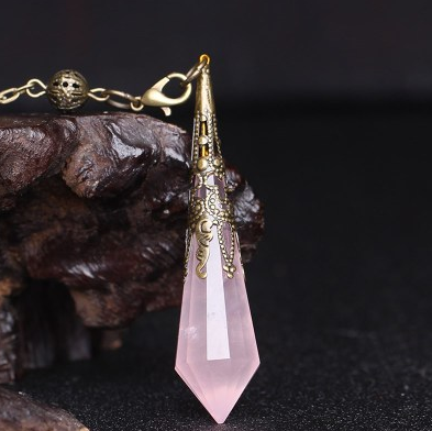 Pendulum Divination Pendant with Natural Crystal Necklace