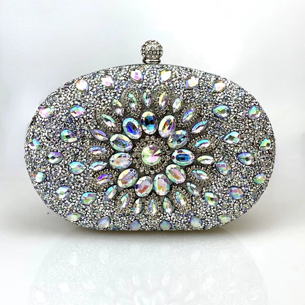 Lei Xin Sapphire Sunflower Rhinestone Evening Clutch