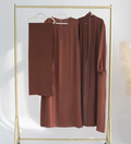 Eid Ramadan Women's Open Abaya Kimono Dress Set (3 Pieces)