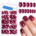 Wine Red Square Press-On Nails — 120pc Bulk Set