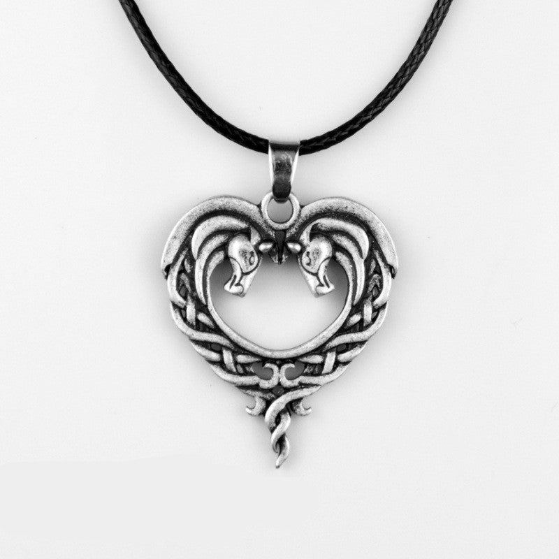 Heart Horsehead Pendant Necklace