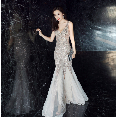Sequin Mermaid Evening Gown