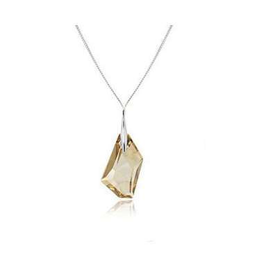 Austrian Crystal Necklace with Wish Stone Pendant