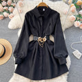 Shirt Dress with Gold Chain Belt