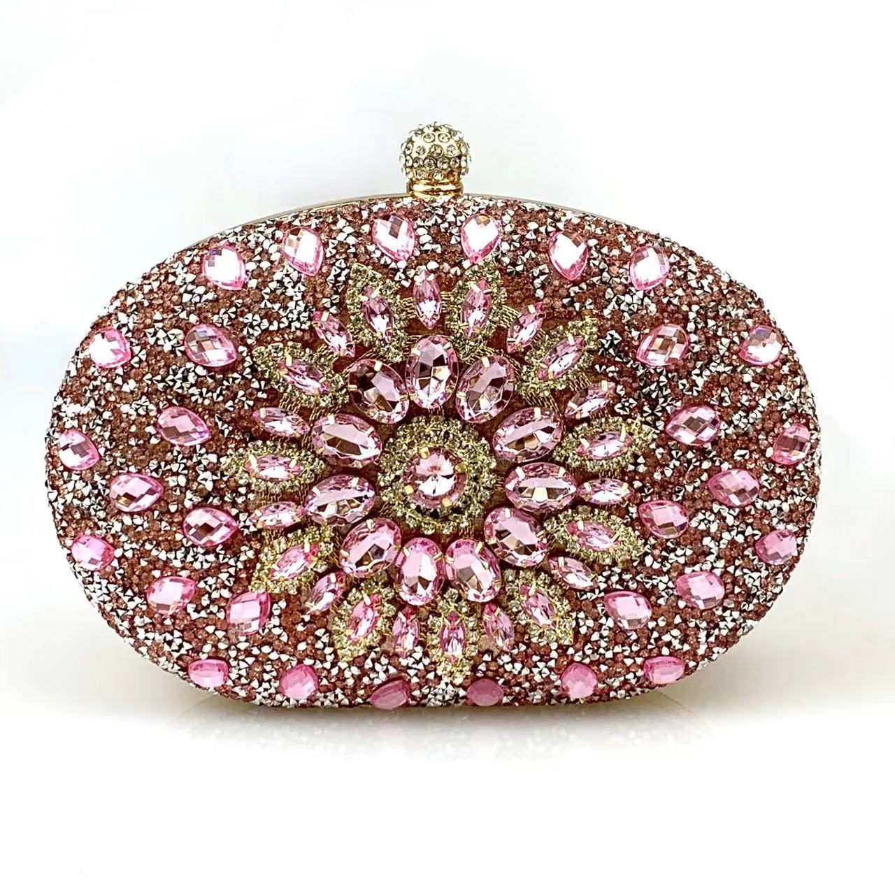 Lei Xin Sapphire Sunflower Rhinestone Evening Clutch