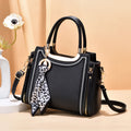 Silk Scarf Charm Structured Shoulder Bag