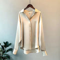 Satin Silk Relaxed Button-Down Shirt