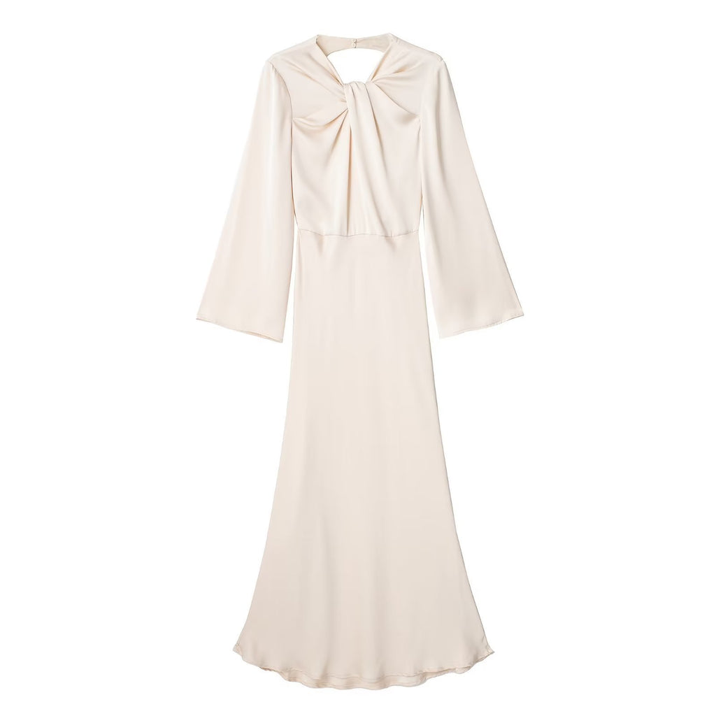 Spring Design Silk Satin Texture Dress