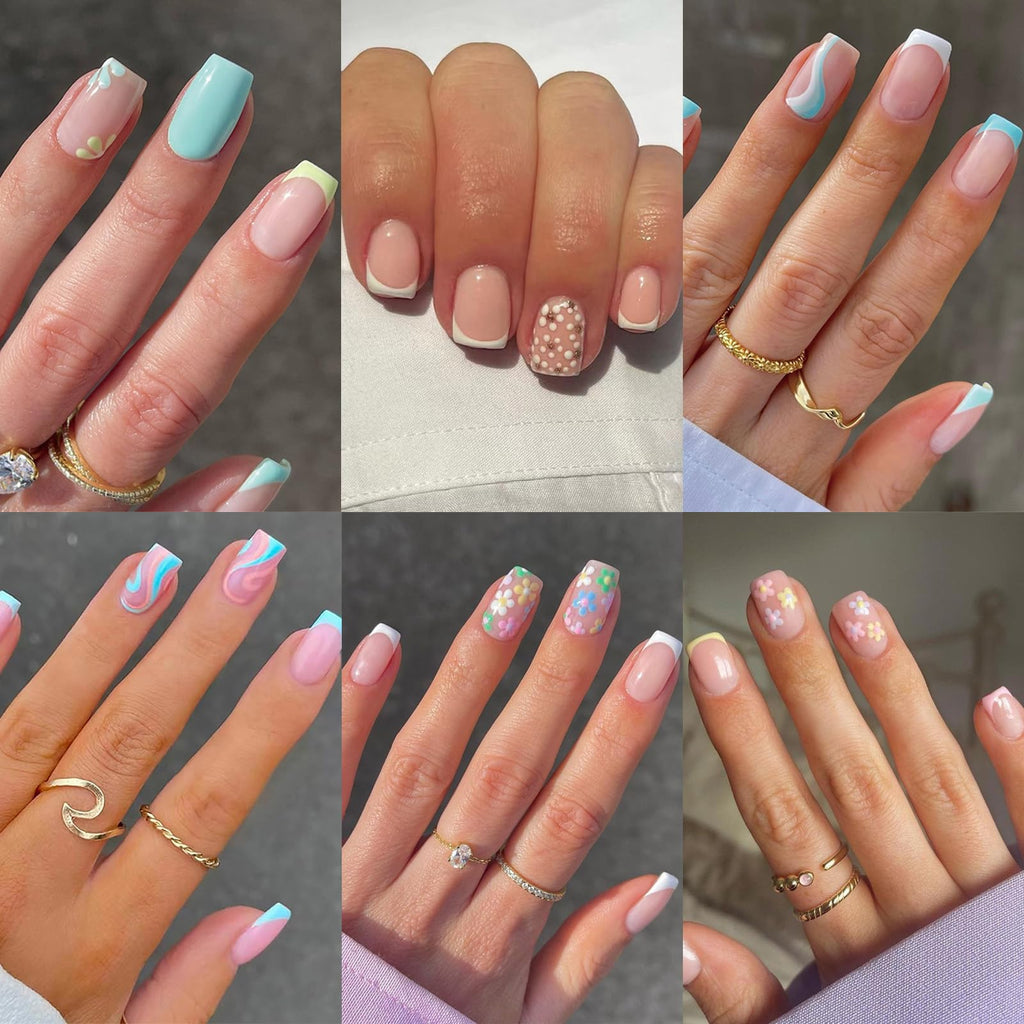 French Tip Press-On Nails — 6-Style Variety Pack