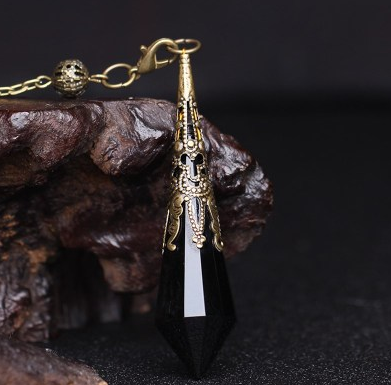 Pendulum Divination Pendant with Natural Crystal Necklace