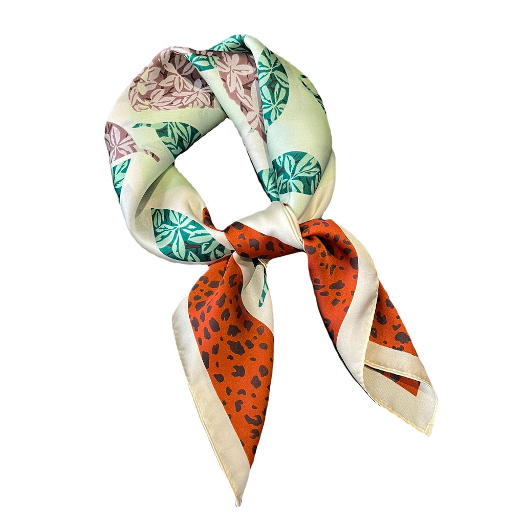 French Vintage Paisley Square Silk Scarf — 70cm