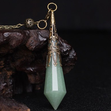 Pendulum Divination Pendant with Natural Crystal Necklace
