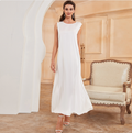 Elegant White Satin Tank Dress