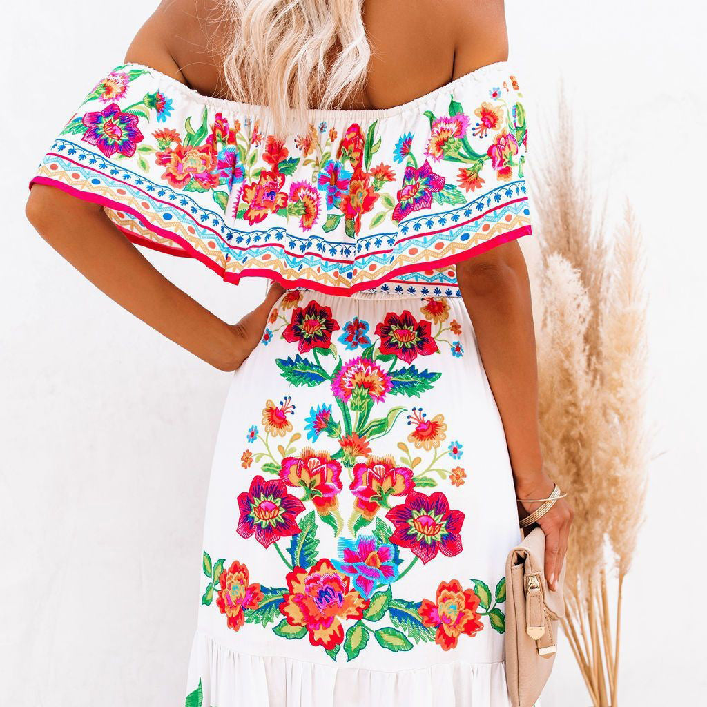 White Tiered Ruffle Maxi Dress