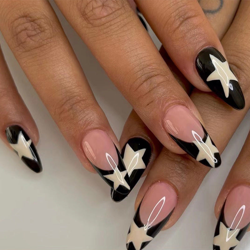 Black Star French Press-On Nails