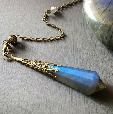 Pendulum Divination Pendant with Natural Crystal Necklace