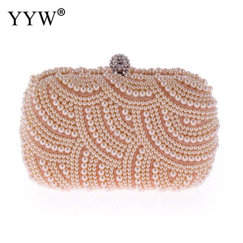 YYW Black Pearl Beaded Evening Clutch Bag
