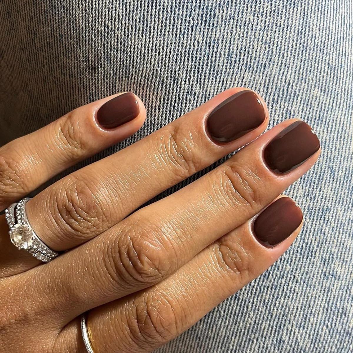 Chocolate Brown Gel Press-On Nails