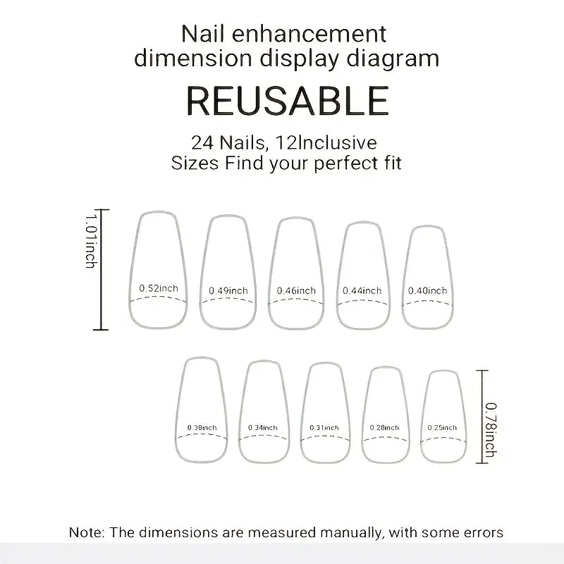 Pink Heart Coffin Press-On Nails - 24 Pcs