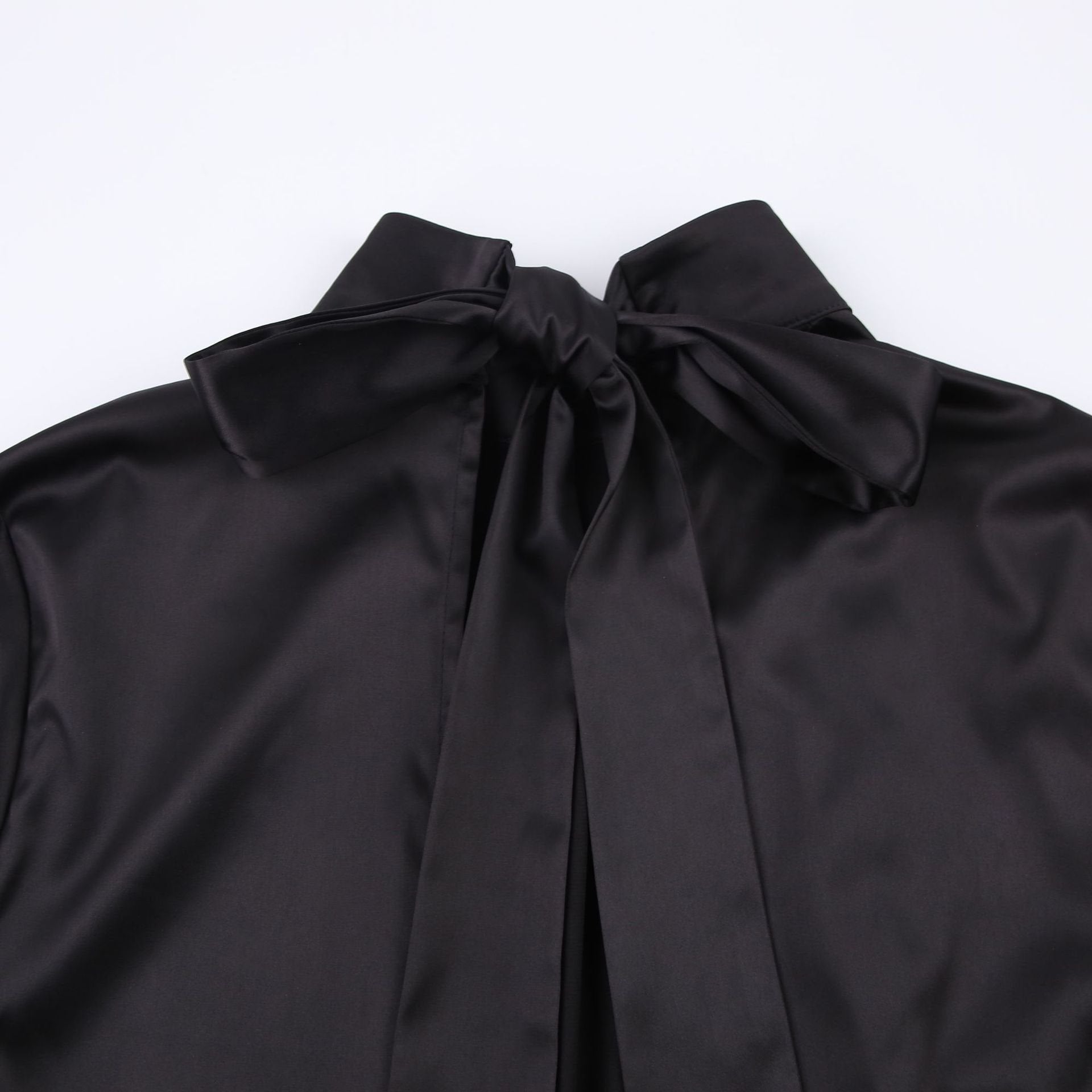 French Bow-Back Satin Dress