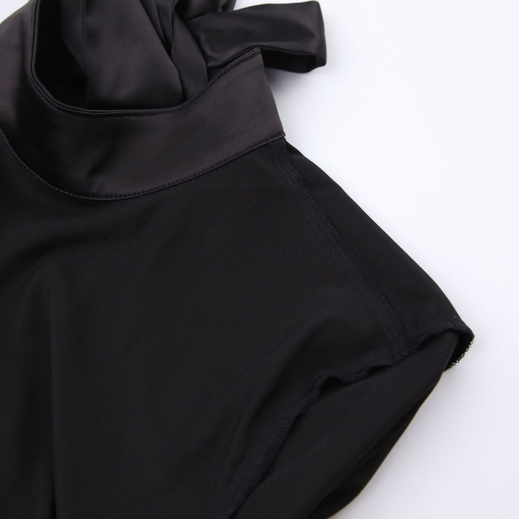 French Bow-Back Satin Dress