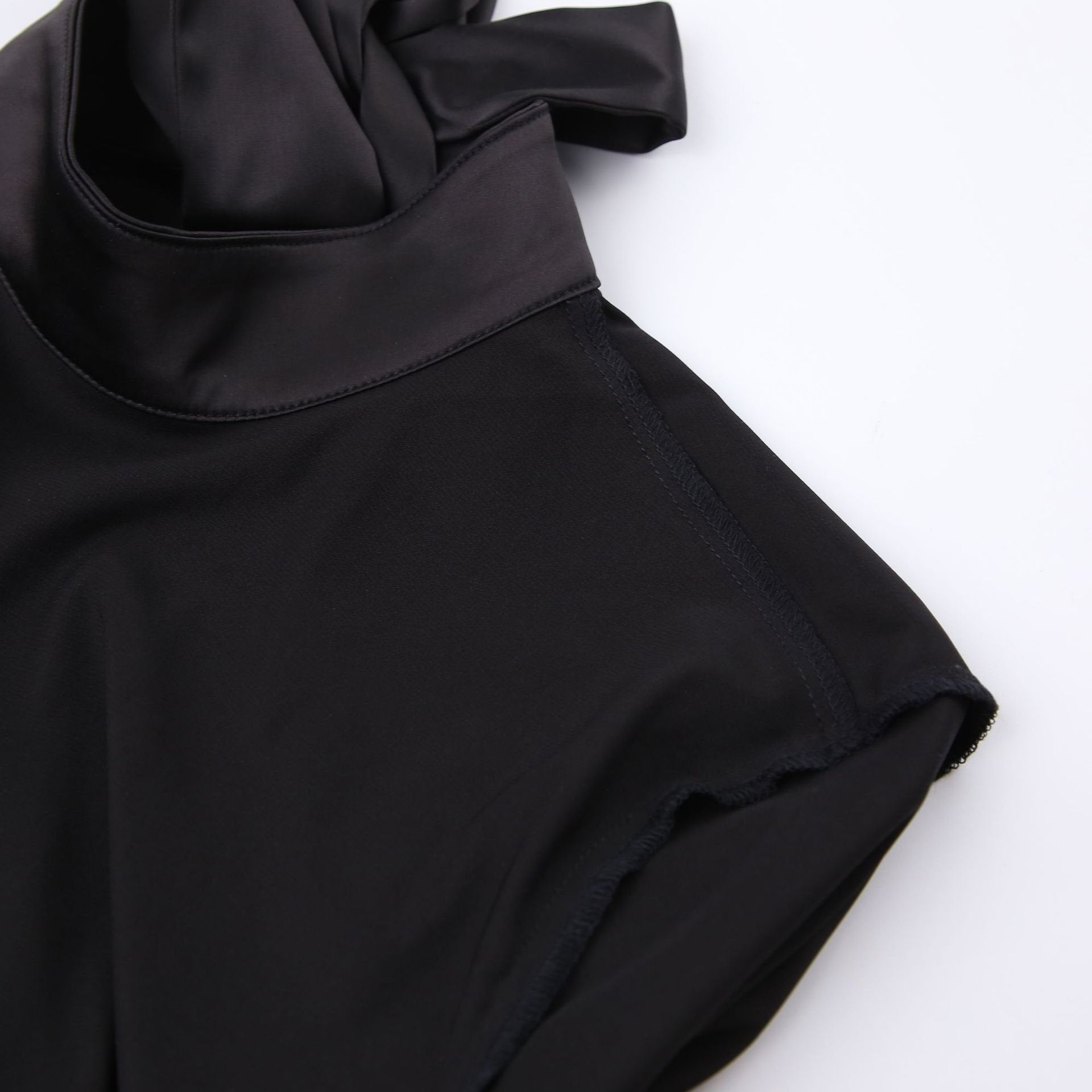 French Bow-Back Satin Dress
