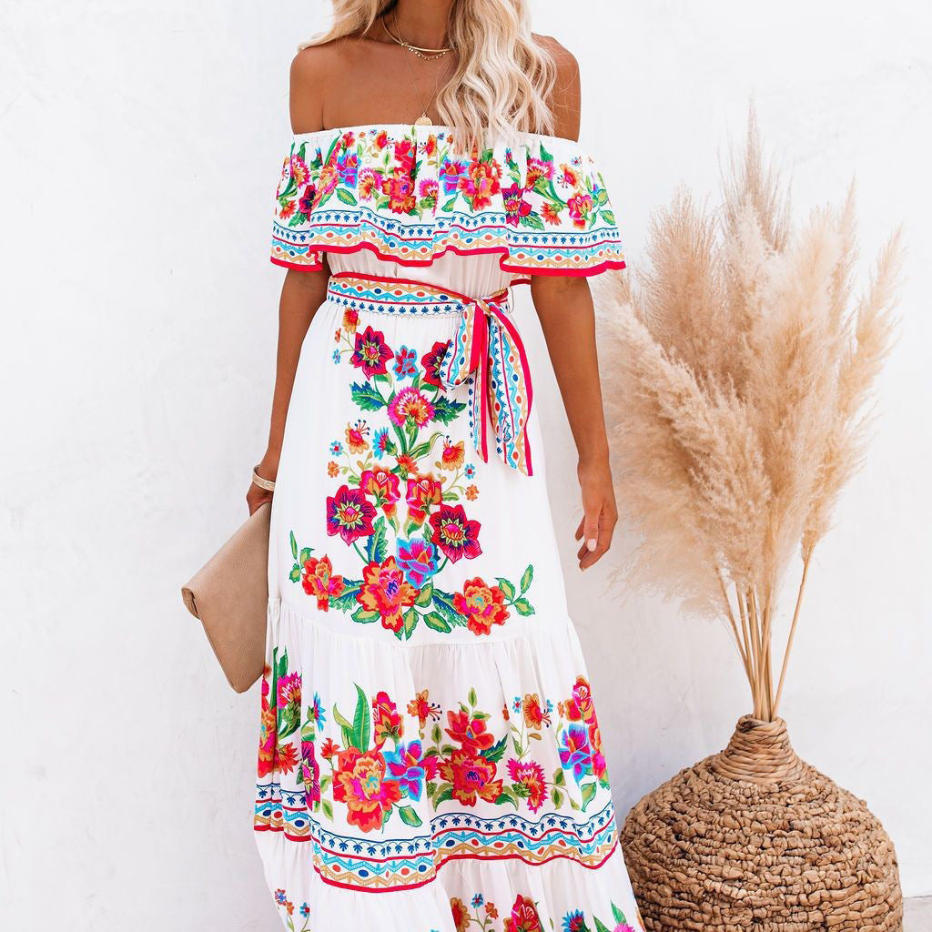 White Tiered Ruffle Maxi Dress