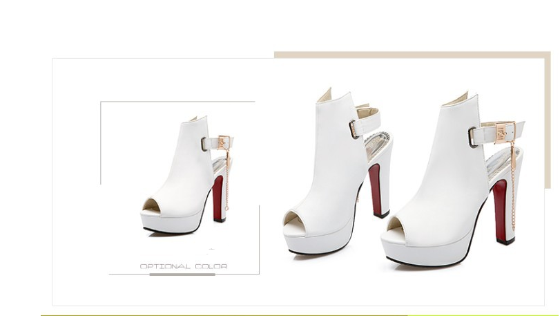Bold Peep-Toe Platform Chunky Heel Sandals
